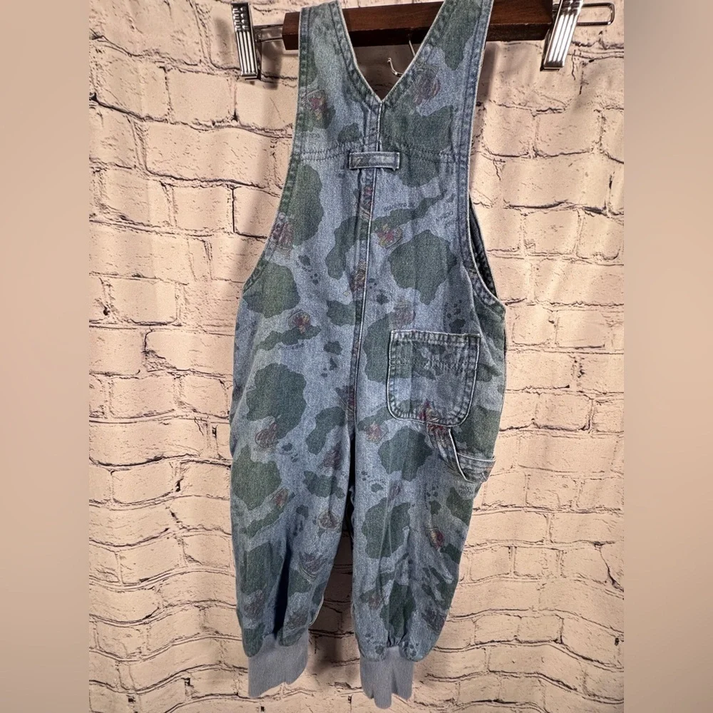 Gymboree Rainbow Tag Denim Overalls with Map Print